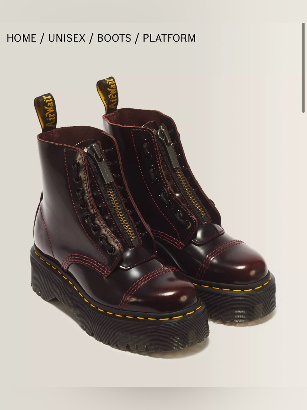 NWT 8.5-9 Doc Martens Sinclair Arcadia Platform Leather Combat Boots!
